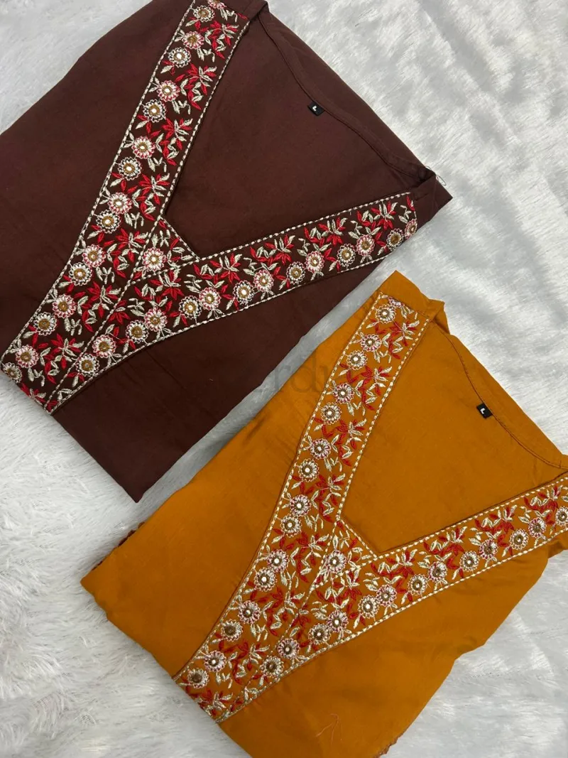 Cotton Suit Set with Mulmul Dupatta view 3