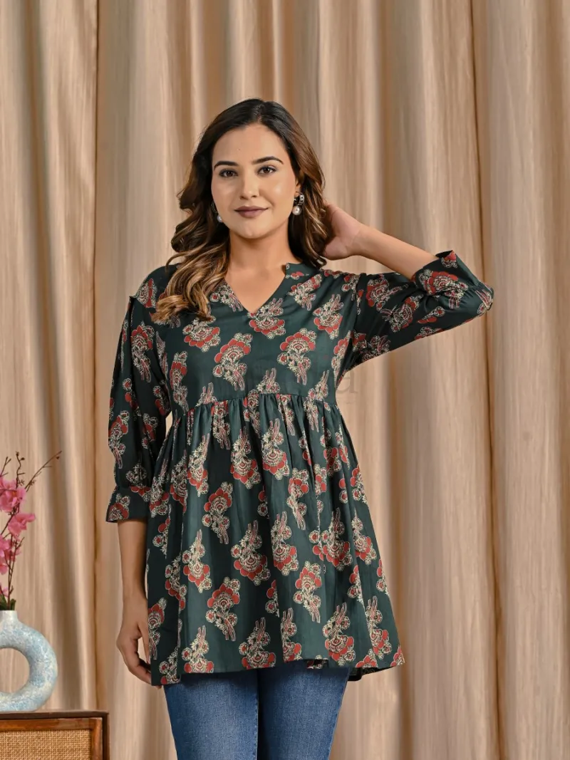 Soft cotton short kurti view 2