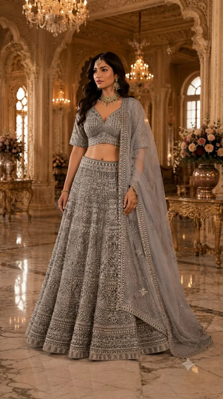 High-quality pure silk and net lehenga choli