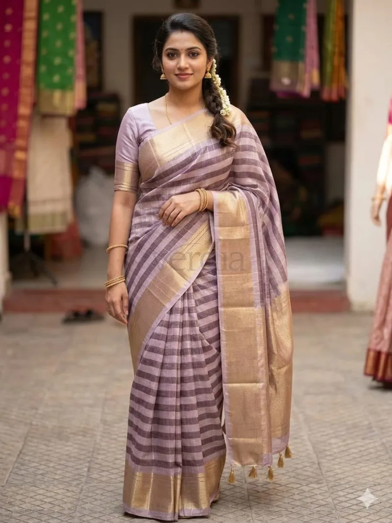Tissue cotton saree