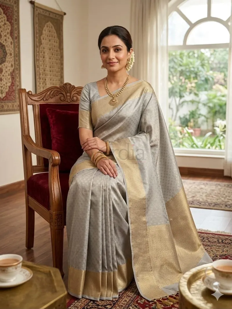 Tissue cotton saree