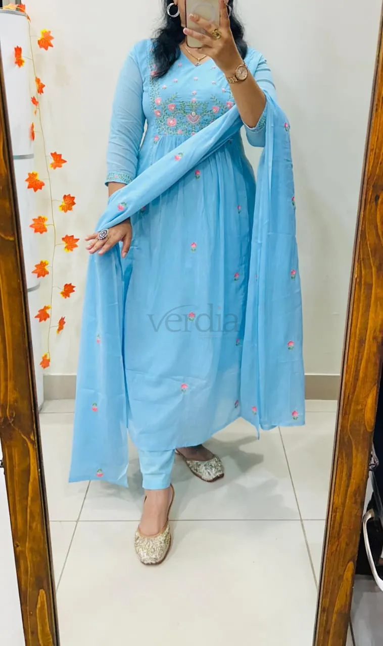 Premium Pure Mul cotton kurti Pant Dupatta set