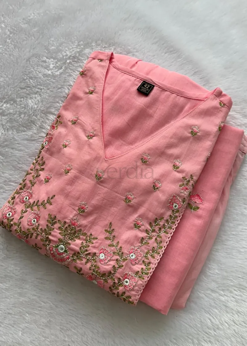 Premium Pure Mul cotton kurti Pant Dupatta set view 11