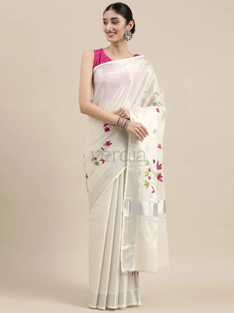 Traditional Onam Kerala Saree view 12