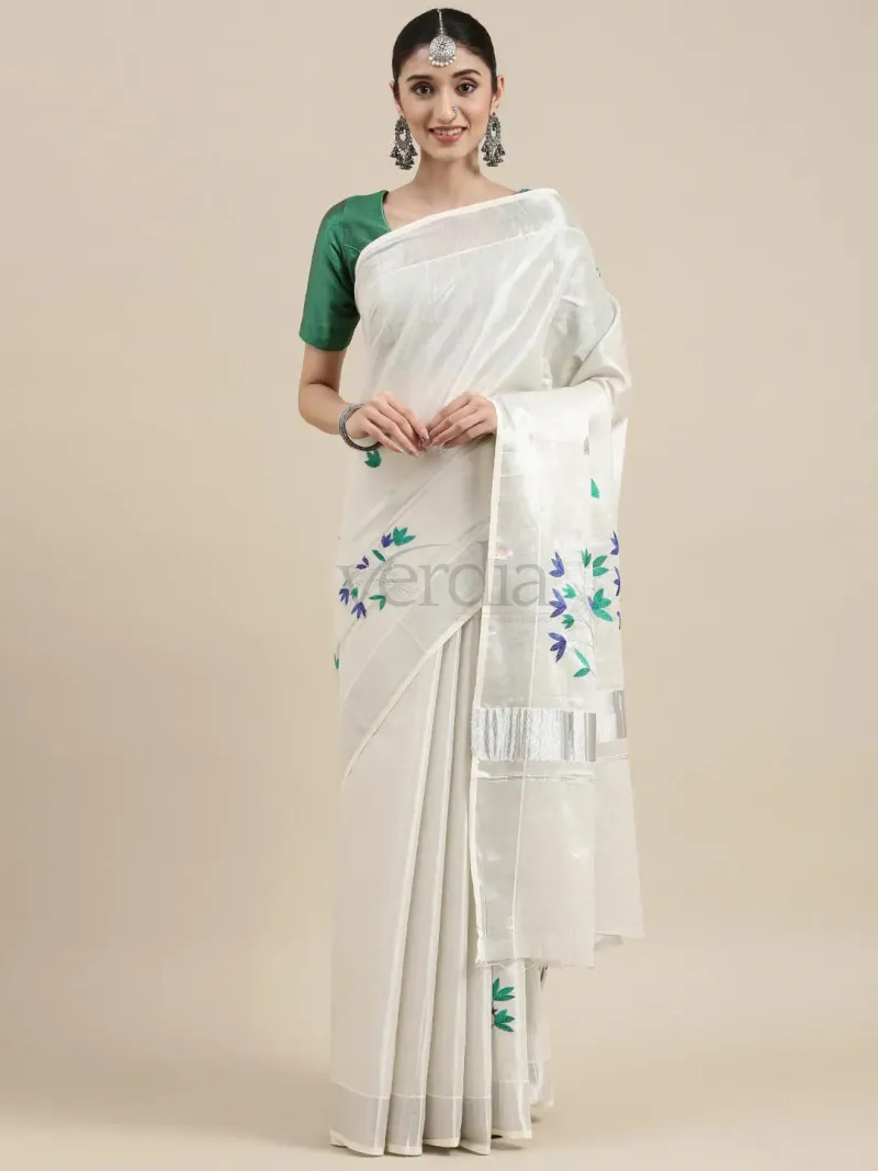 Traditional Onam Kerala Saree view 11