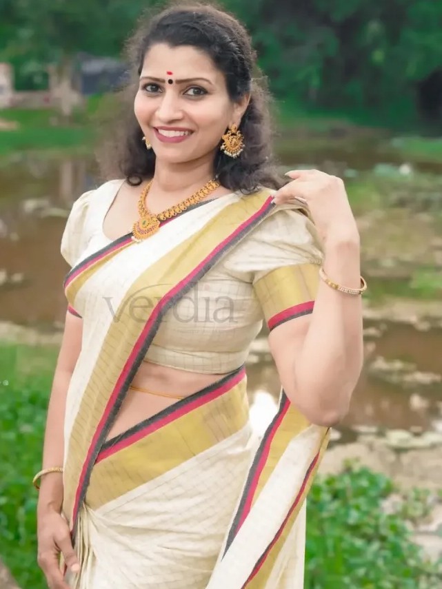 Check Cotton Saree with Zari Border and Red and Black Zari Pallu