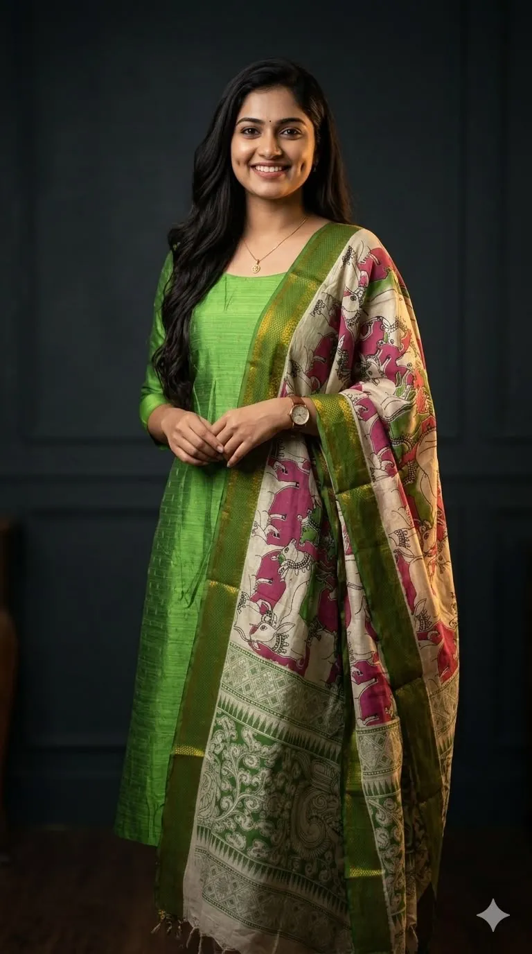 Exquisite Handcrafted Dress Material(Unstitched) without bottom material view 2