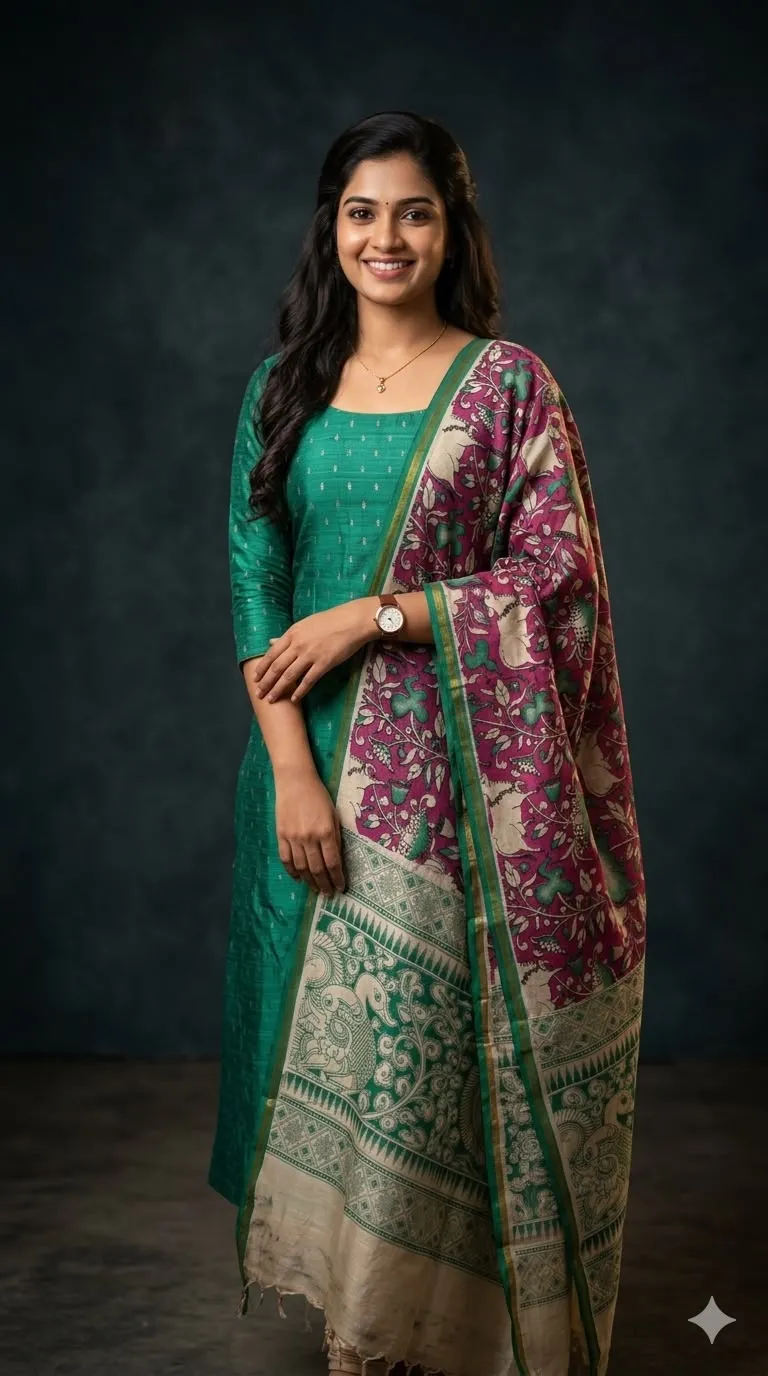 Exquisite Handcrafted Dress Material(Unstitched) without bottom material view 12