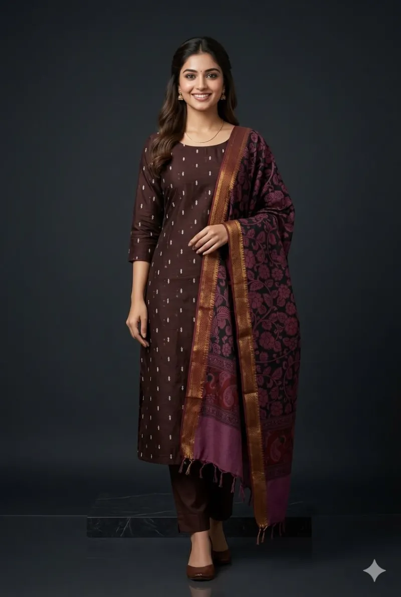 Exquisite Handcrafted Dress Material(Unstitched) without bottom material