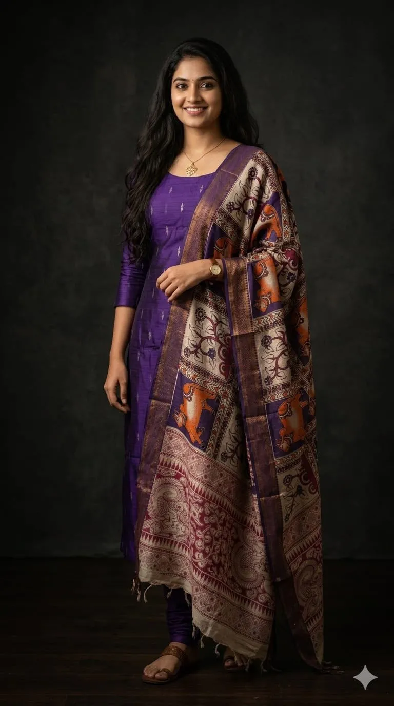 Exquisite Handcrafted Dress Material(Unstitched) without bottom material view 5