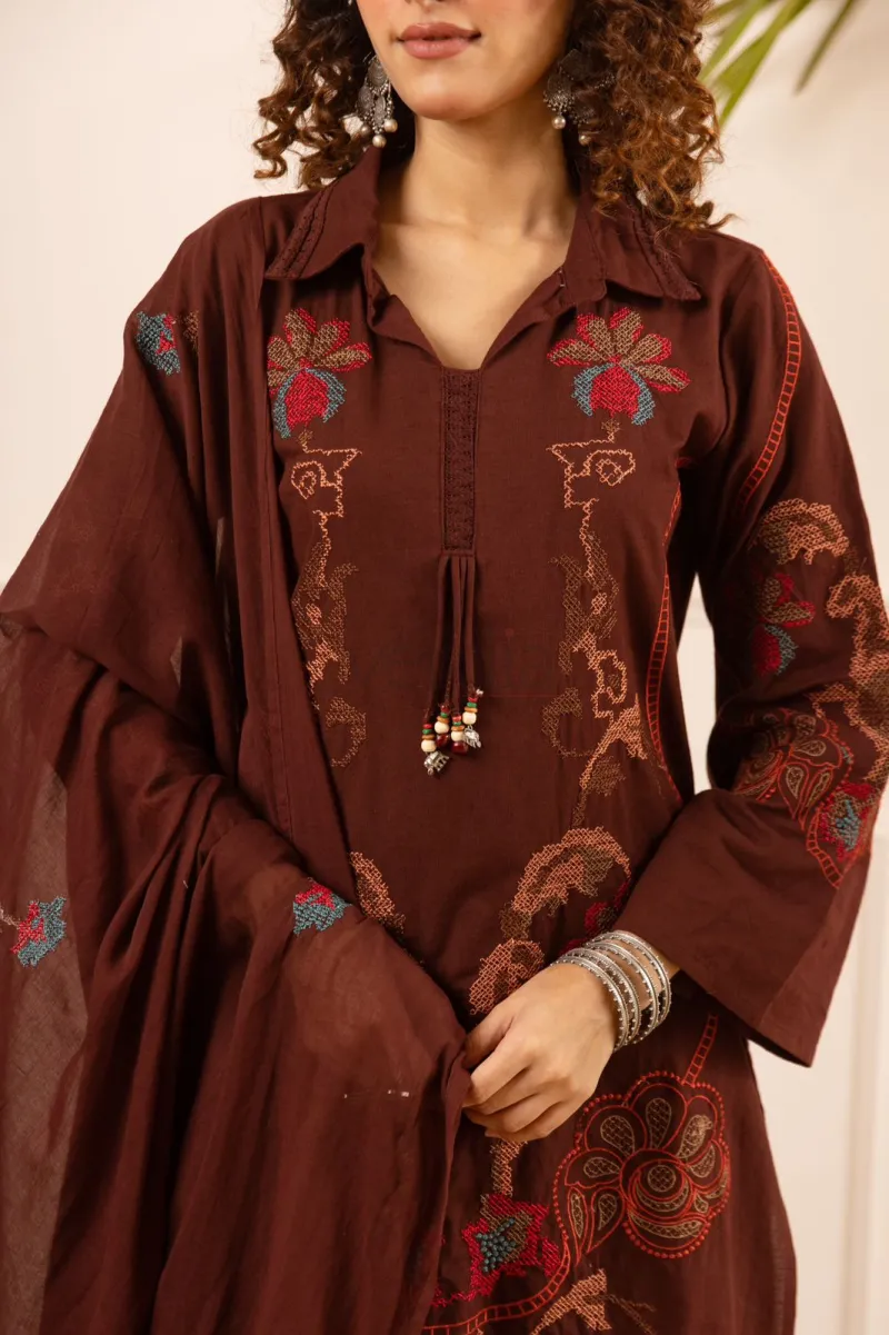Flex cotton Kurti set with palazzo view 2