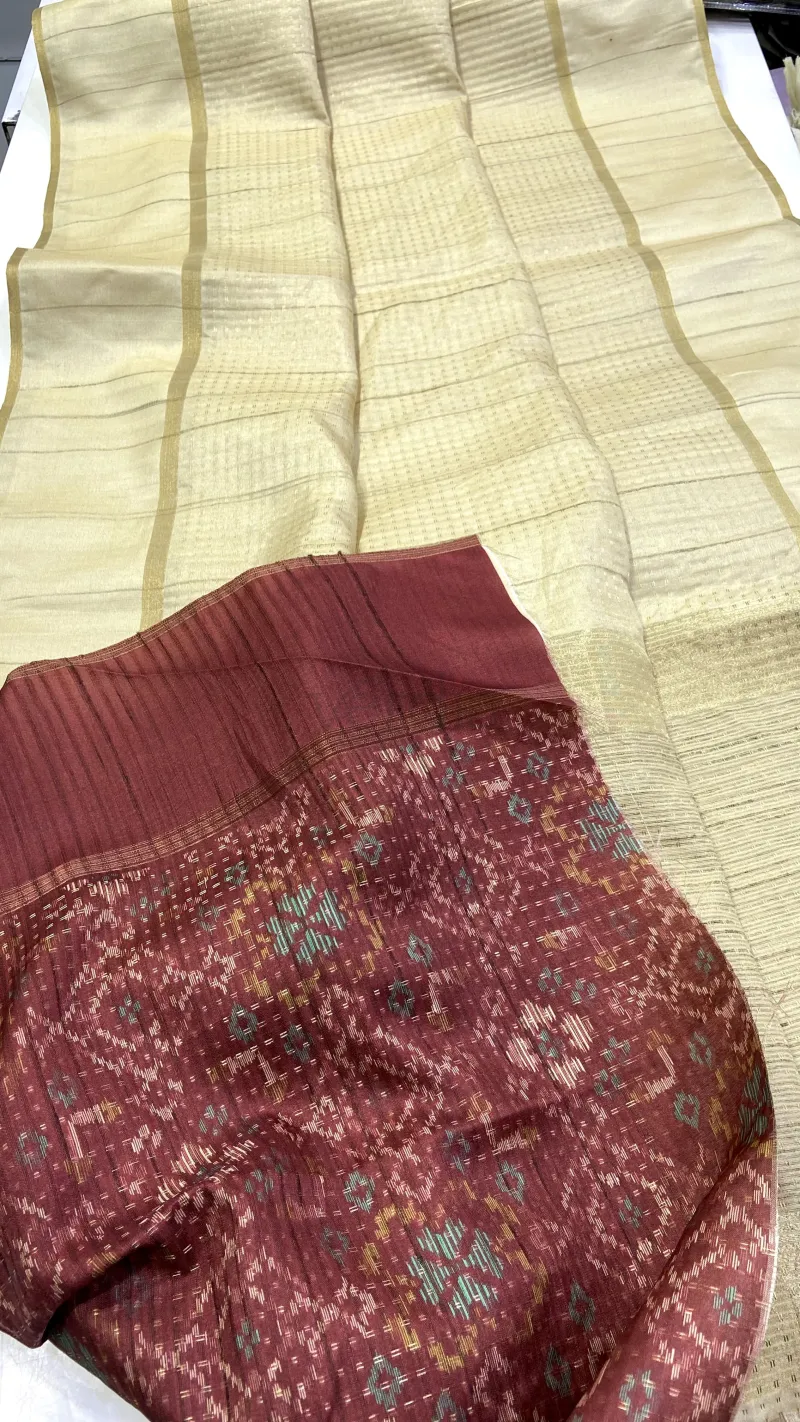 Premium Matka Silk Saree with Designer Patola Woven Blouse
