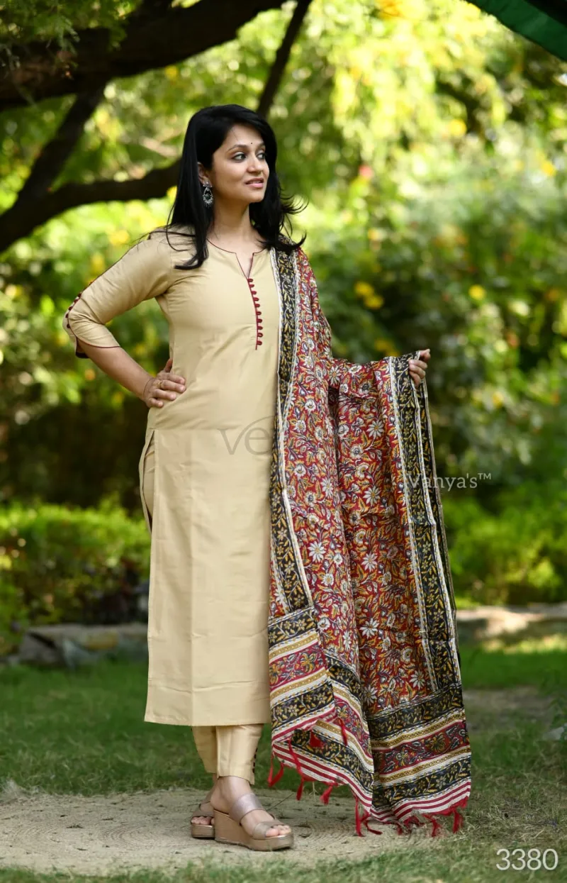 Cotton Silk Kurti Set view 4