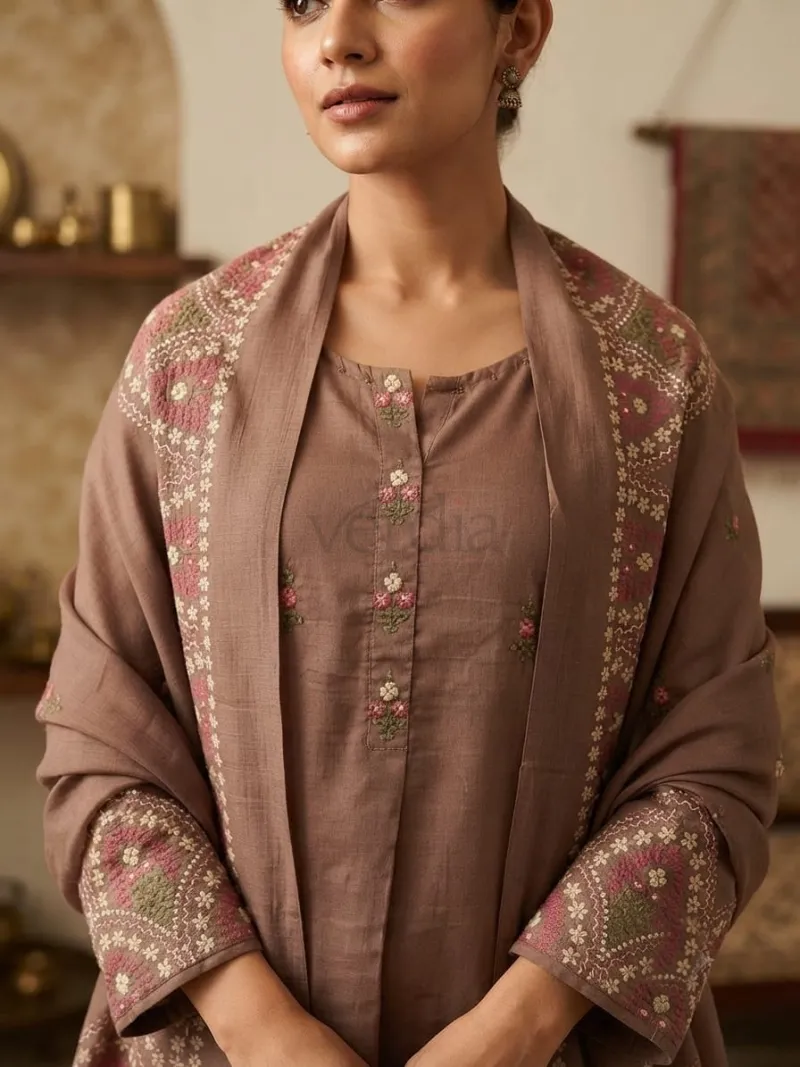 Mul cotton kurta set view 2