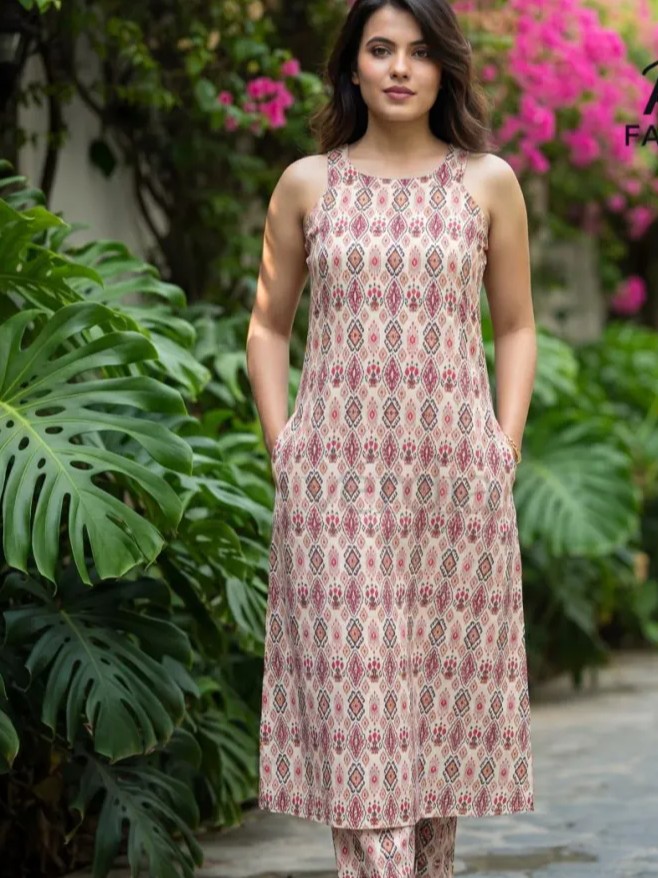 Flex cotton printed kurti set view 2