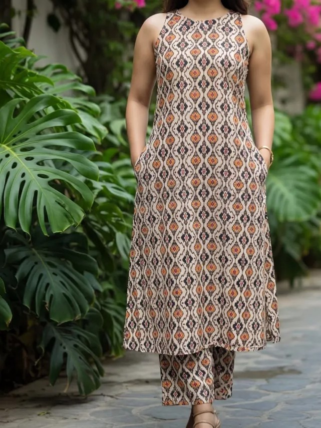 Flex cotton printed kurti set view 4