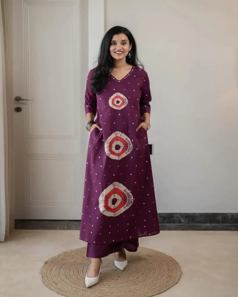 Jaipuri Pure Cotton Kurti Set view 2