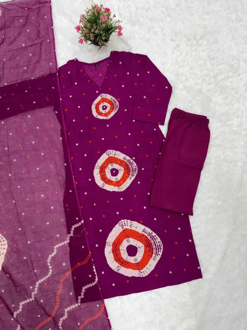 Jaipuri Pure Cotton Kurti Set view 3