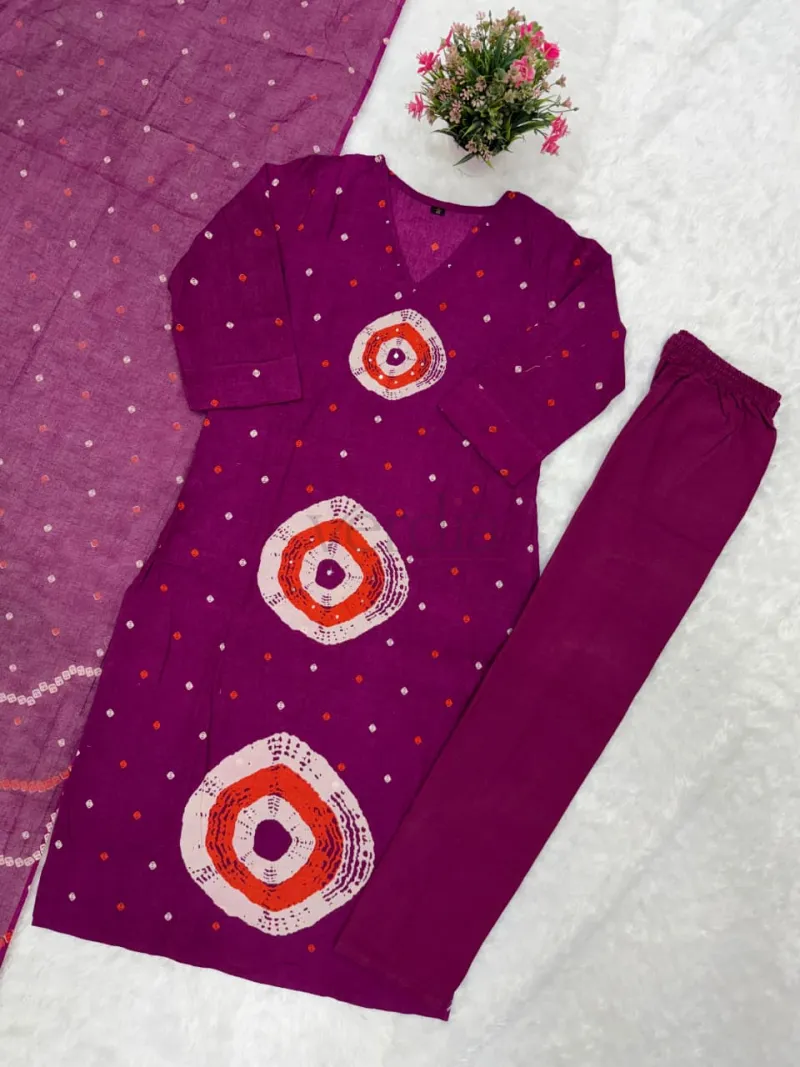 Jaipuri Pure Cotton Kurti Set view 4