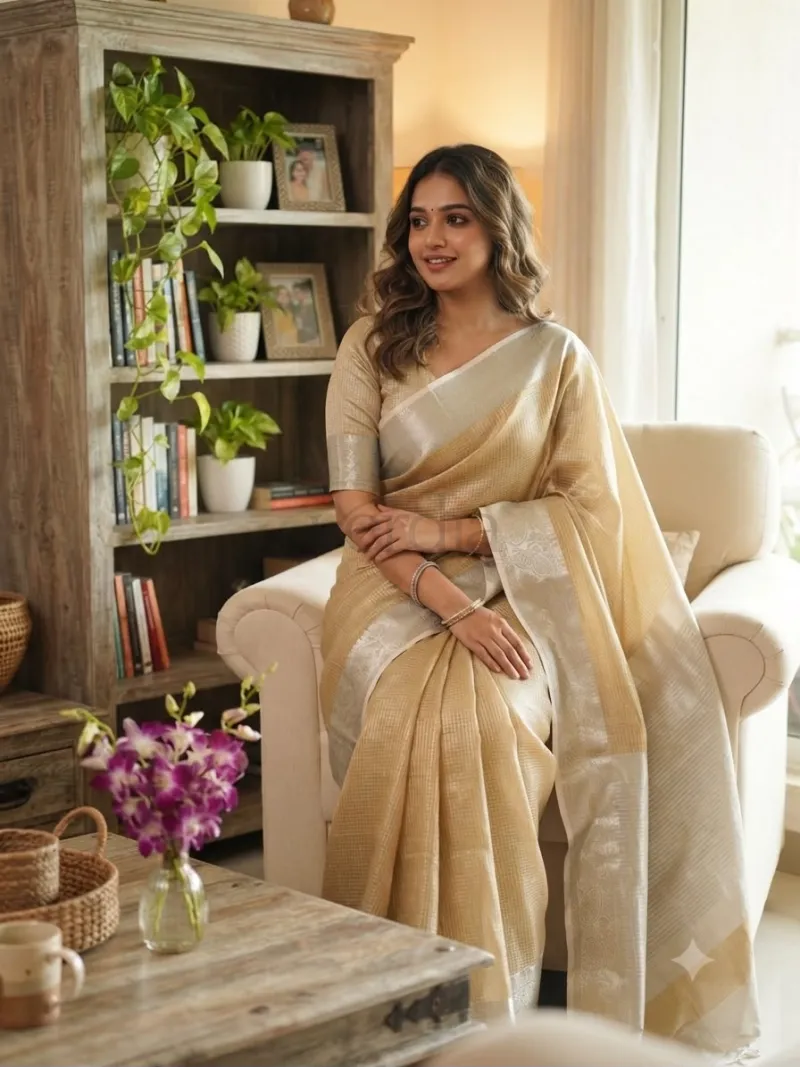 Soft Cotton Silk Saree with Pure Golden Zari