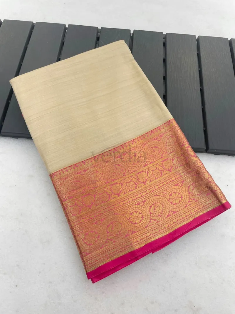Soft Cotton Silk Saree with Pure Golden Zari view 7