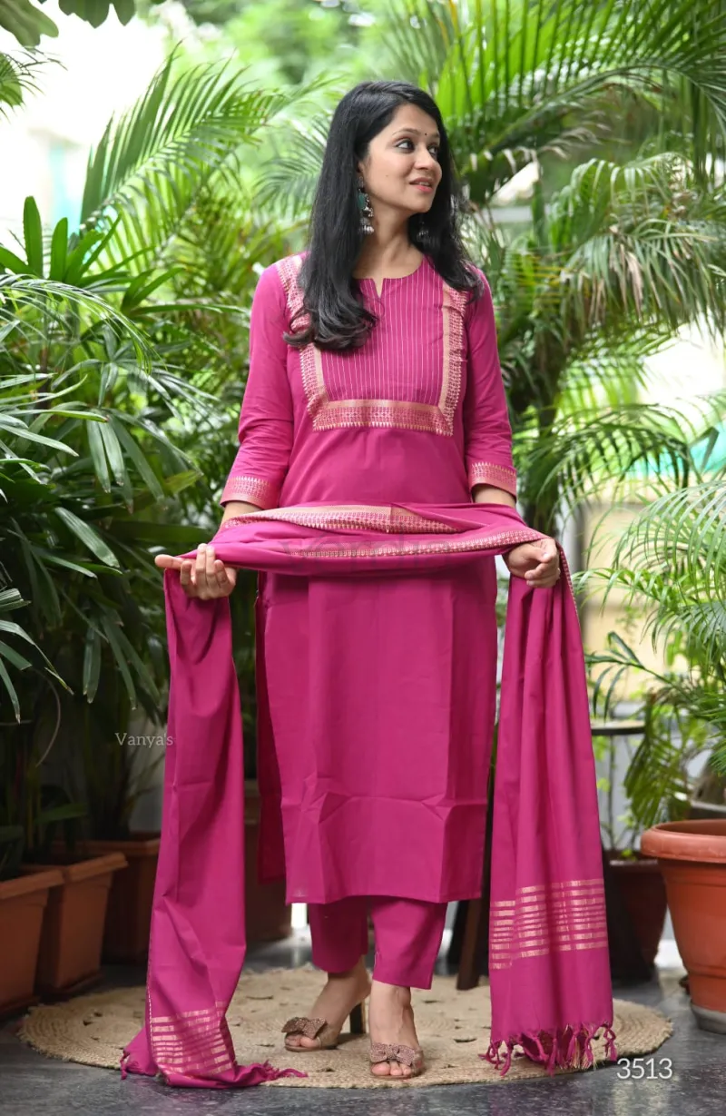 Chettinad handloom cotton kurta set view 6