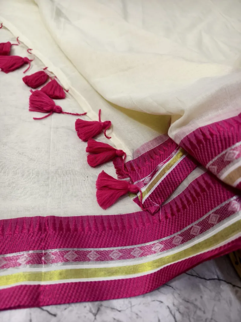 Mull Cotton Saree view 4