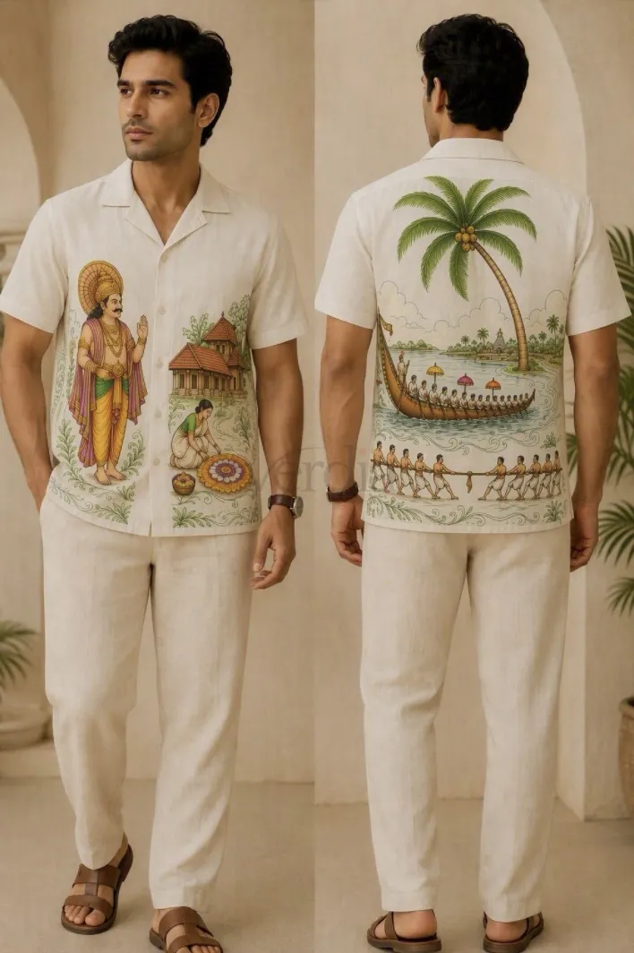 Men's Onam Cuban Collar Shirt