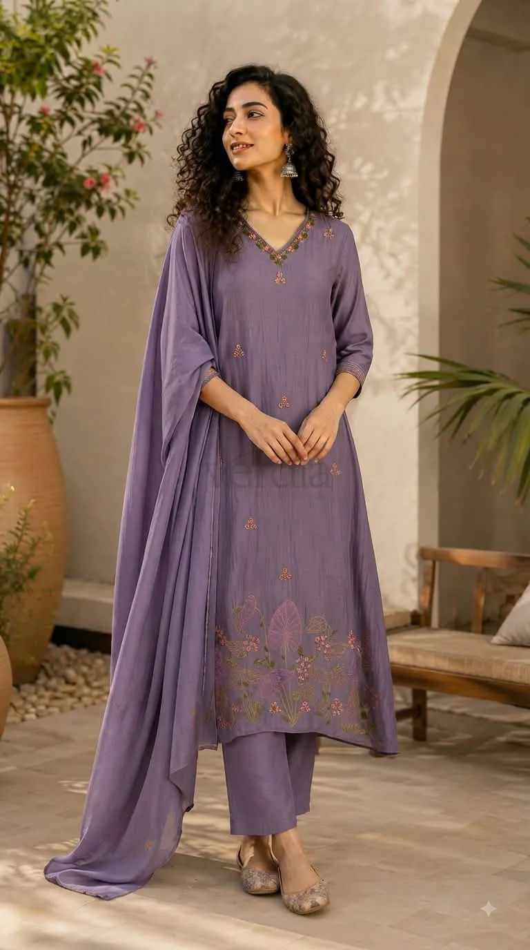 Premium Banarasi Mul Chanderi Kurta Set