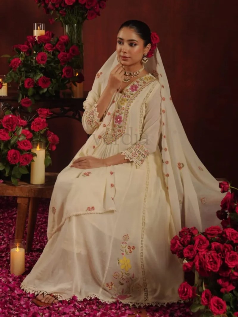 Cotton Mal Anarkali Kurti (semi-stitched) Set