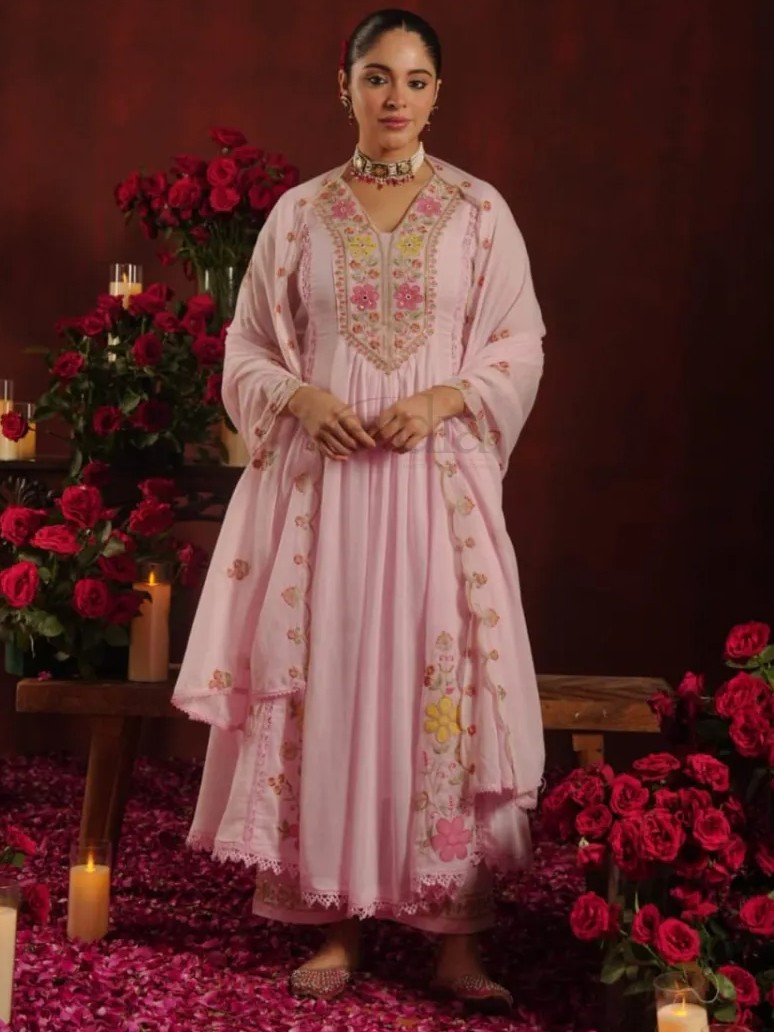 Cotton Mal Anarkali Kurti (semi-stitched) Set view 6