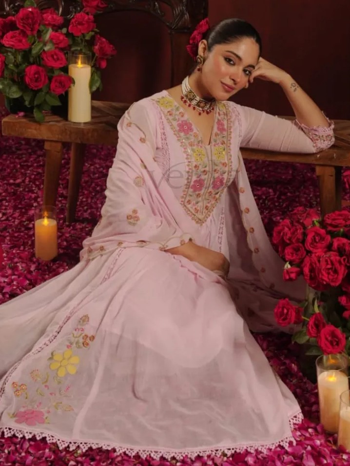 Cotton Mal Anarkali Kurti (semi-stitched) Set view 7