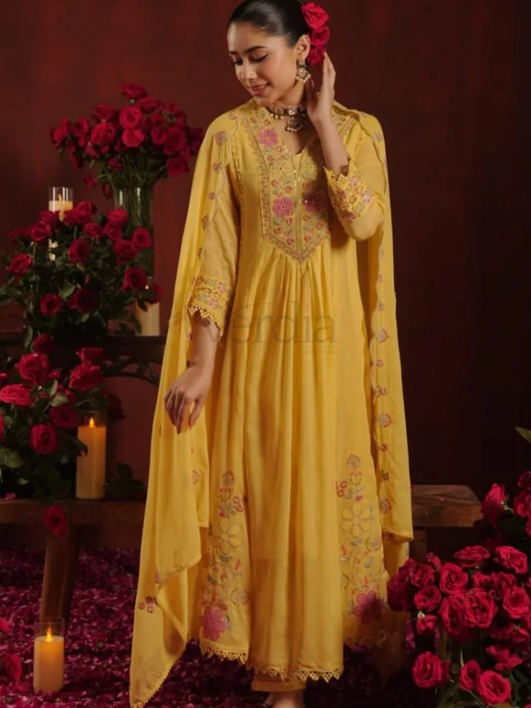 Cotton Mal Anarkali Kurti (semi-stitched) Set view 9