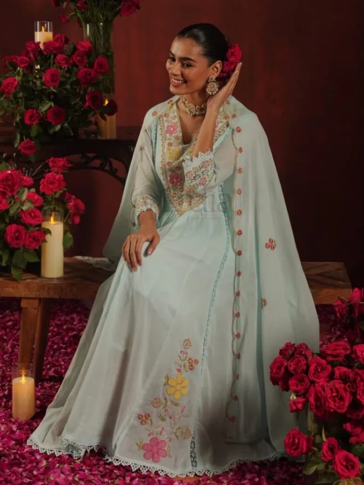 Cotton Mal Anarkali Kurti (semi-stitched) Set view 10