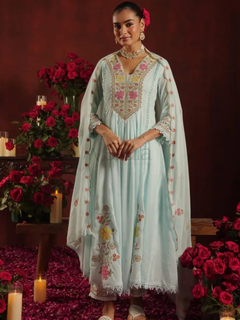 Cotton Mal Anarkali Kurti (semi-stitched) Set view 11