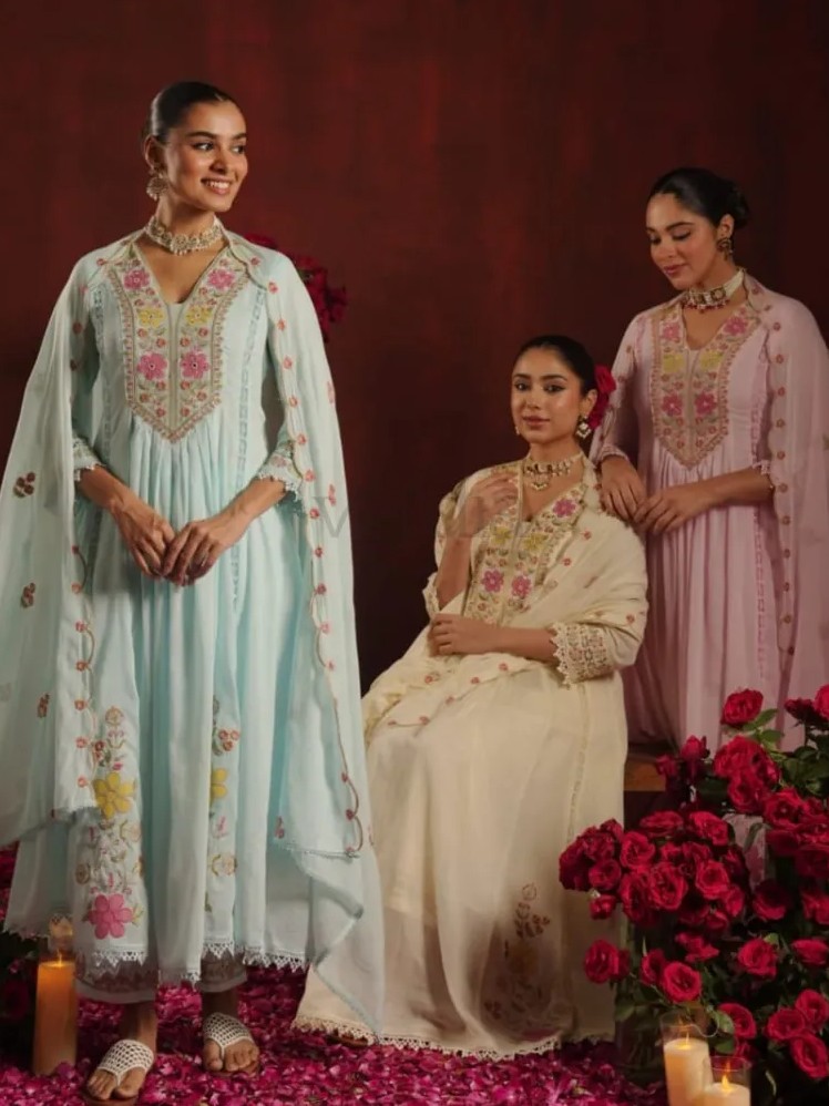 Cotton Mal Anarkali Kurti (semi-stitched) Set