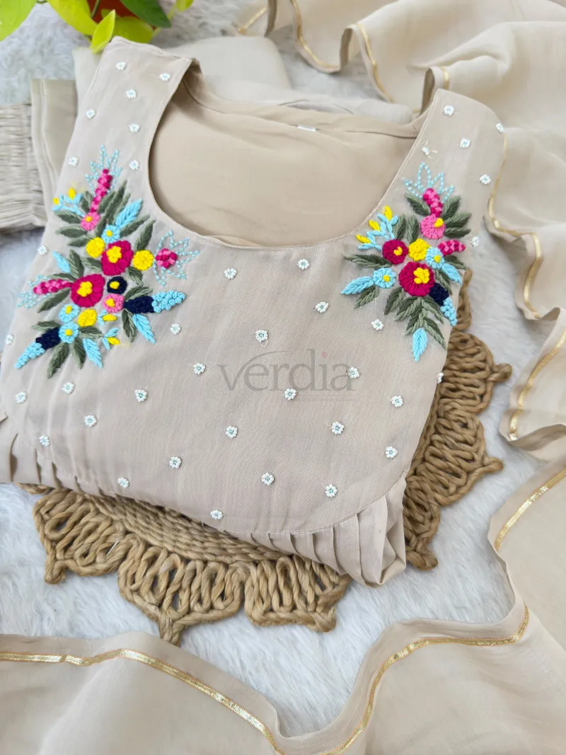 Pure Viscos Mul Chanderi Cotton A-Line Set view 5
