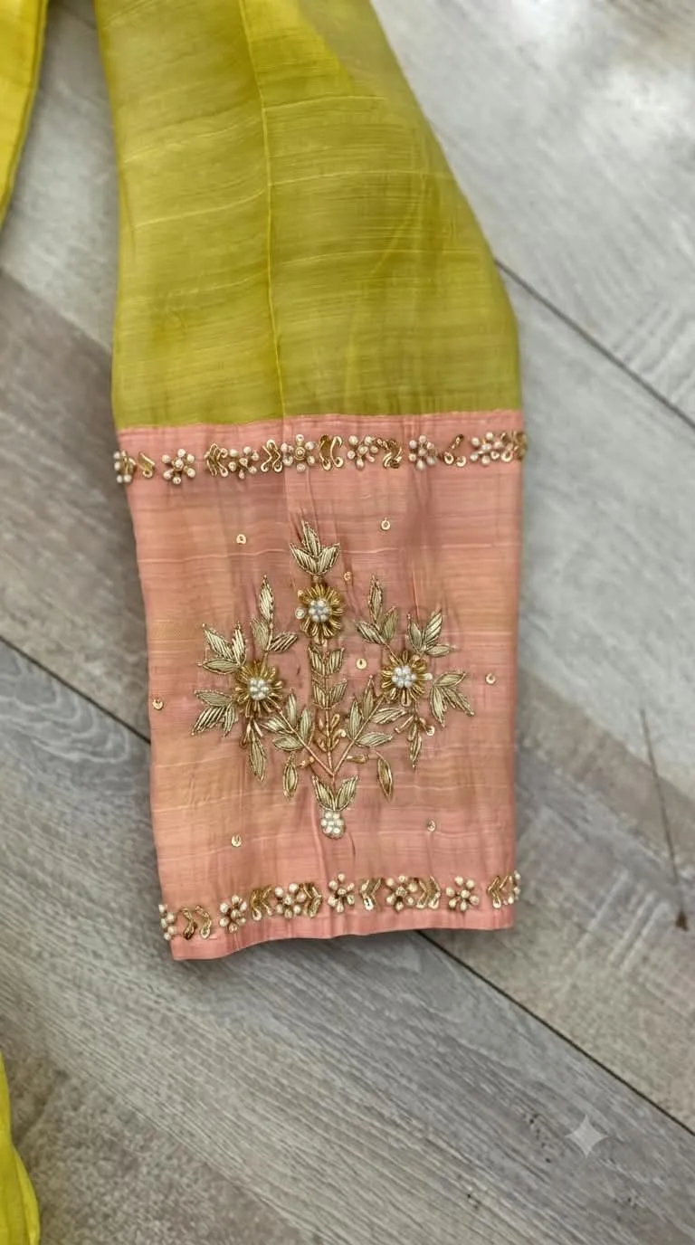 Mul Chanderi Dress Set With Hand Work view 10