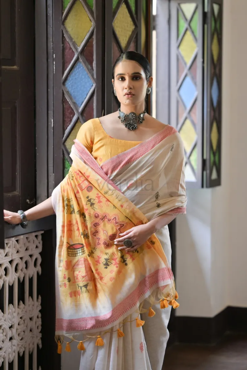 Premium Soft Muga Cotton Saree view 2