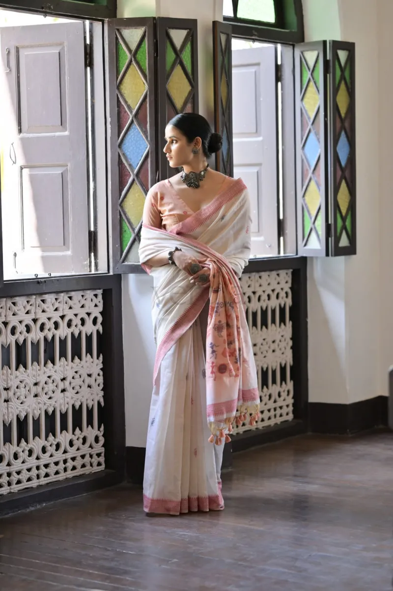 Premium Soft Muga Cotton Saree view 8
