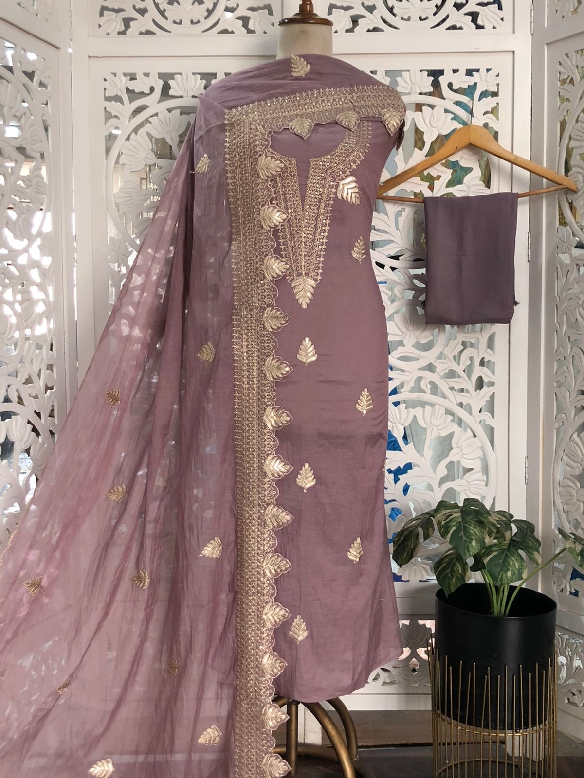 Mal Chanderi Unstitched Suit Material