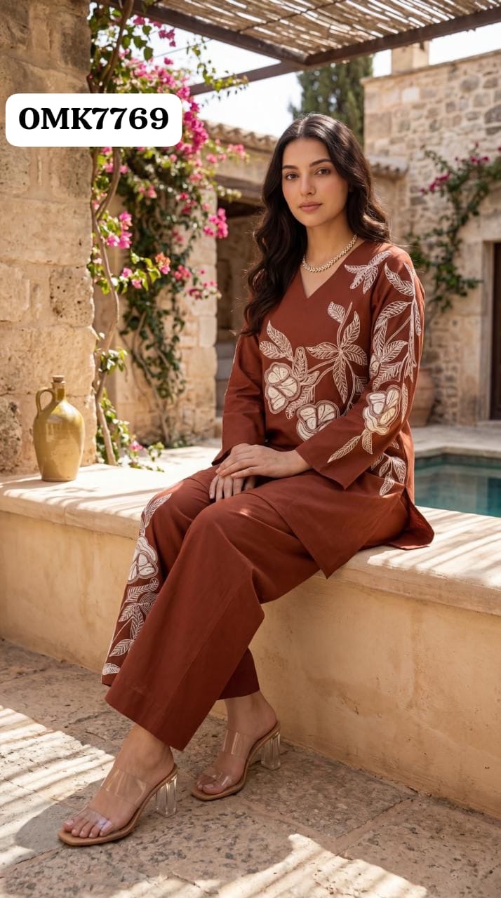 Cotton Embroidered Co-Ord