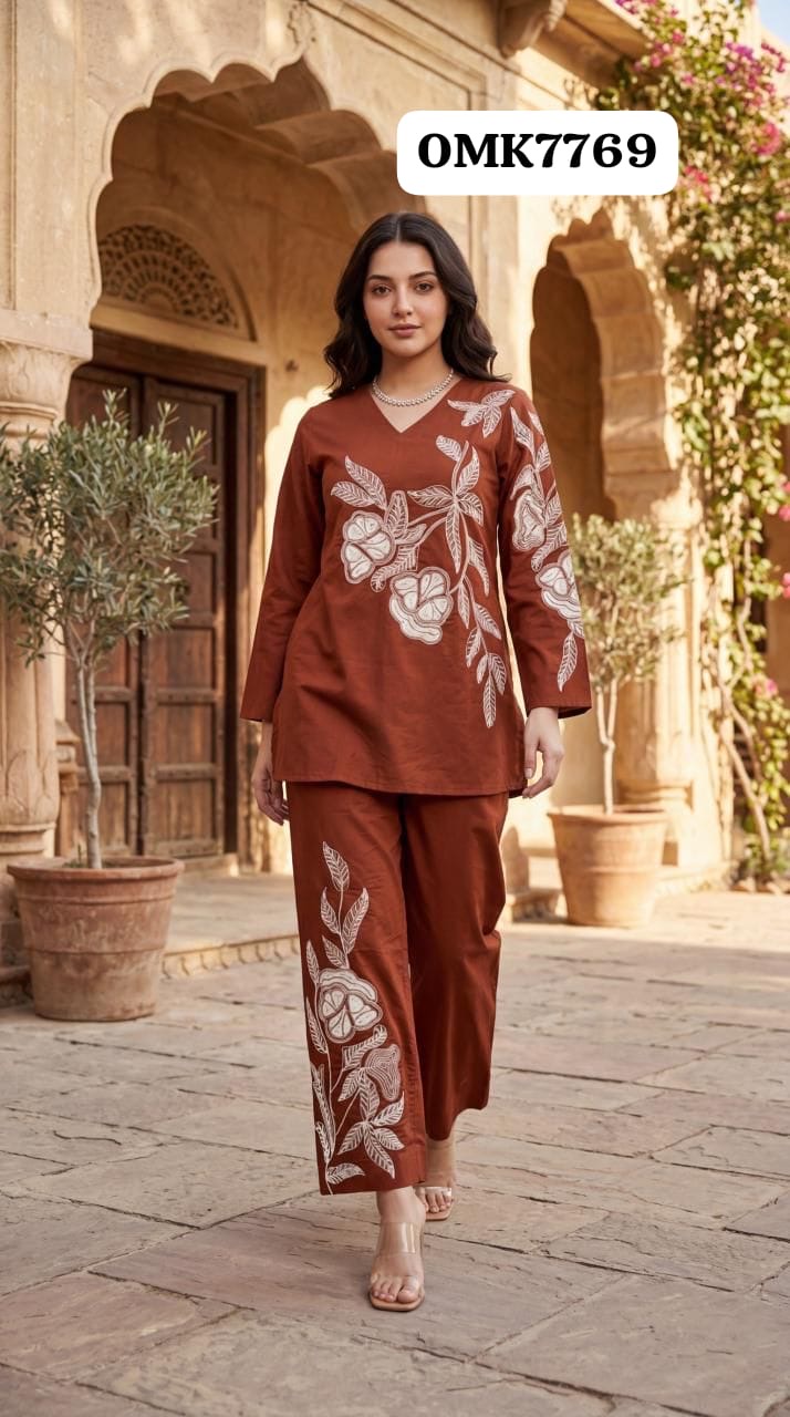 Cotton Embroidered Co-Ord view 5