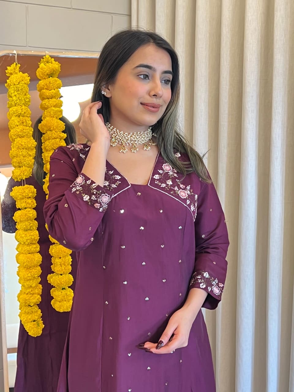 Roman Silk Festive Suit With Embroidery view 2