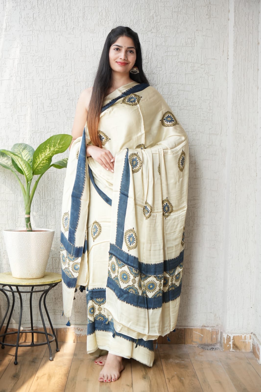 Ajrakh Modal Unstitched Suit Set