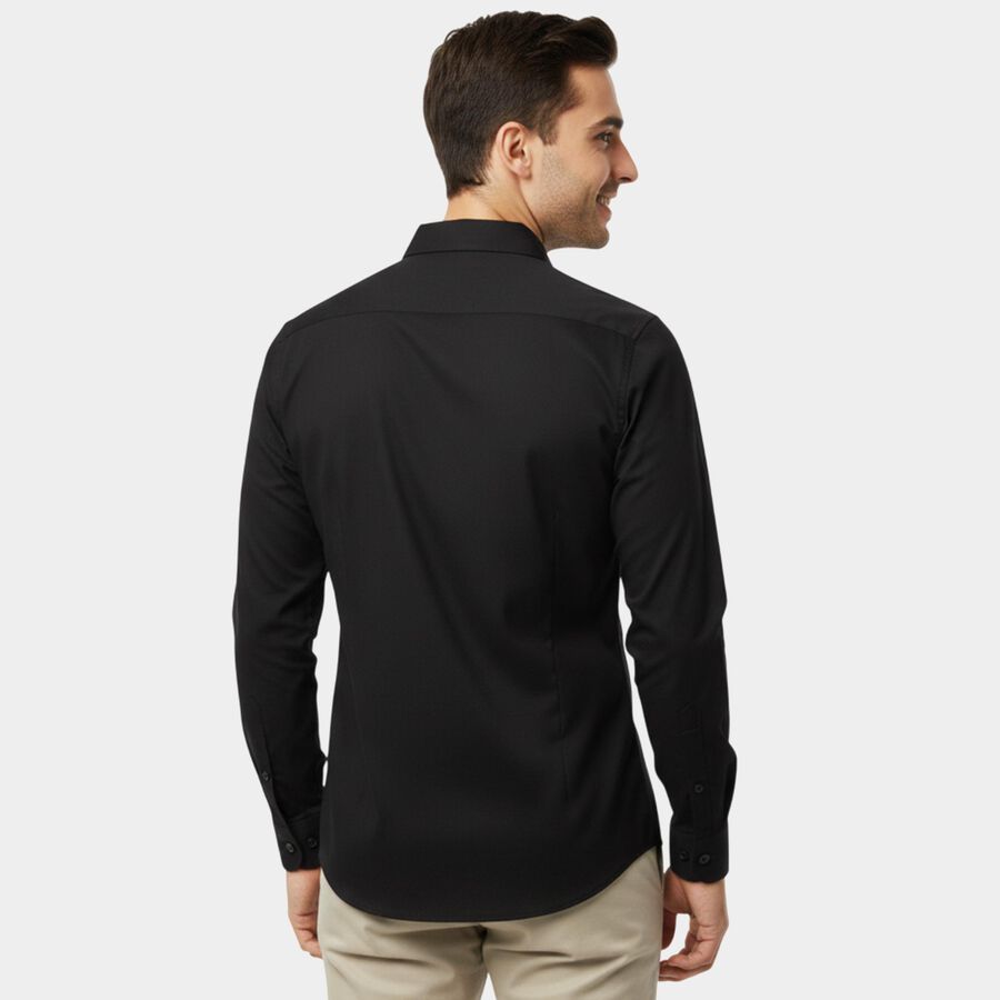 Black Cotton Classic Collar Formal Shirt view 3