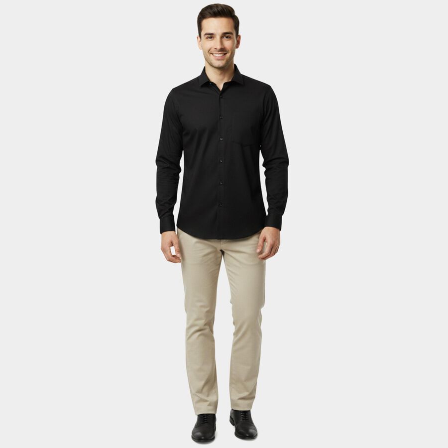 Black Cotton Classic Collar Formal Shirt view 5