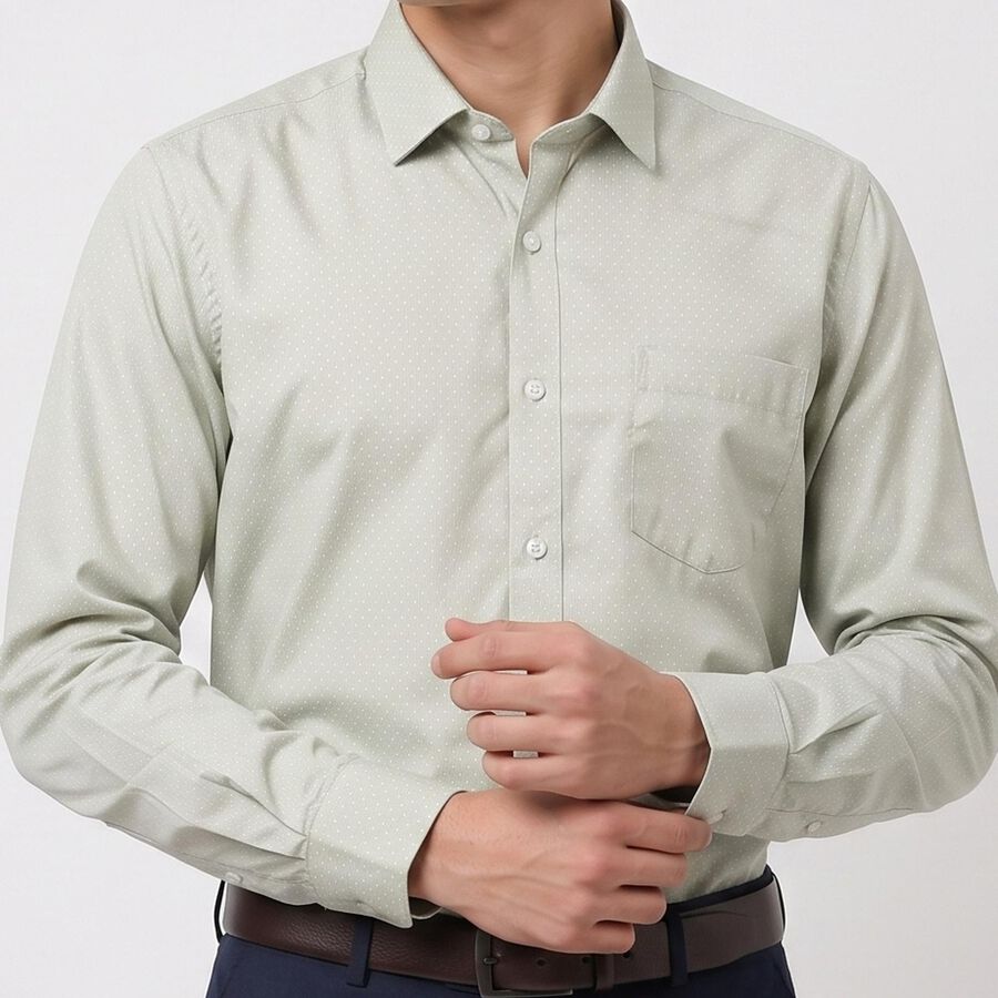 Mint Green Regular Fit Formal Shirt view 4