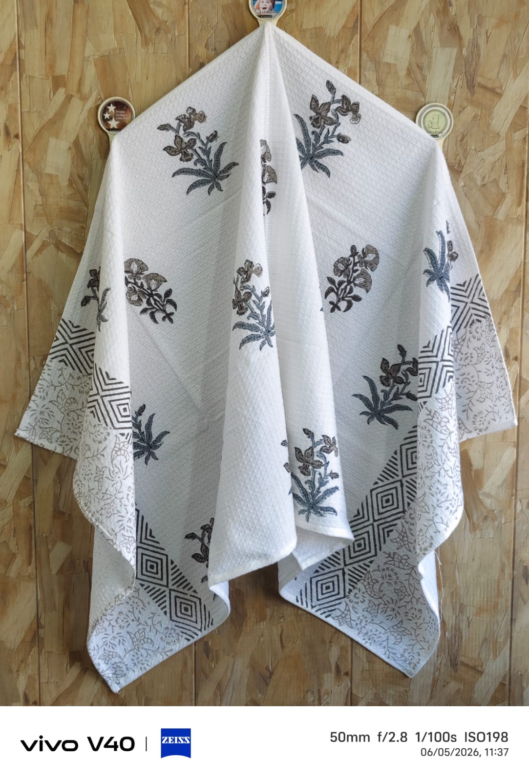 Ultra Premium Waffle Towels With Handblock Printed Bath Towel view 5