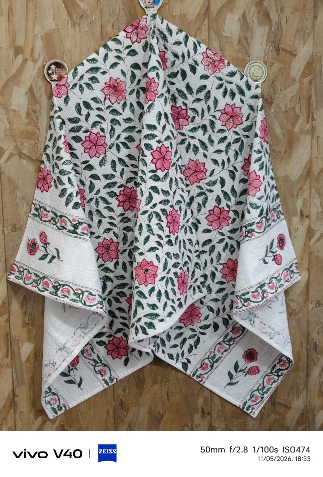 Ultra Premium Waffle Towels With Handblock Printed Bath Towel view 7